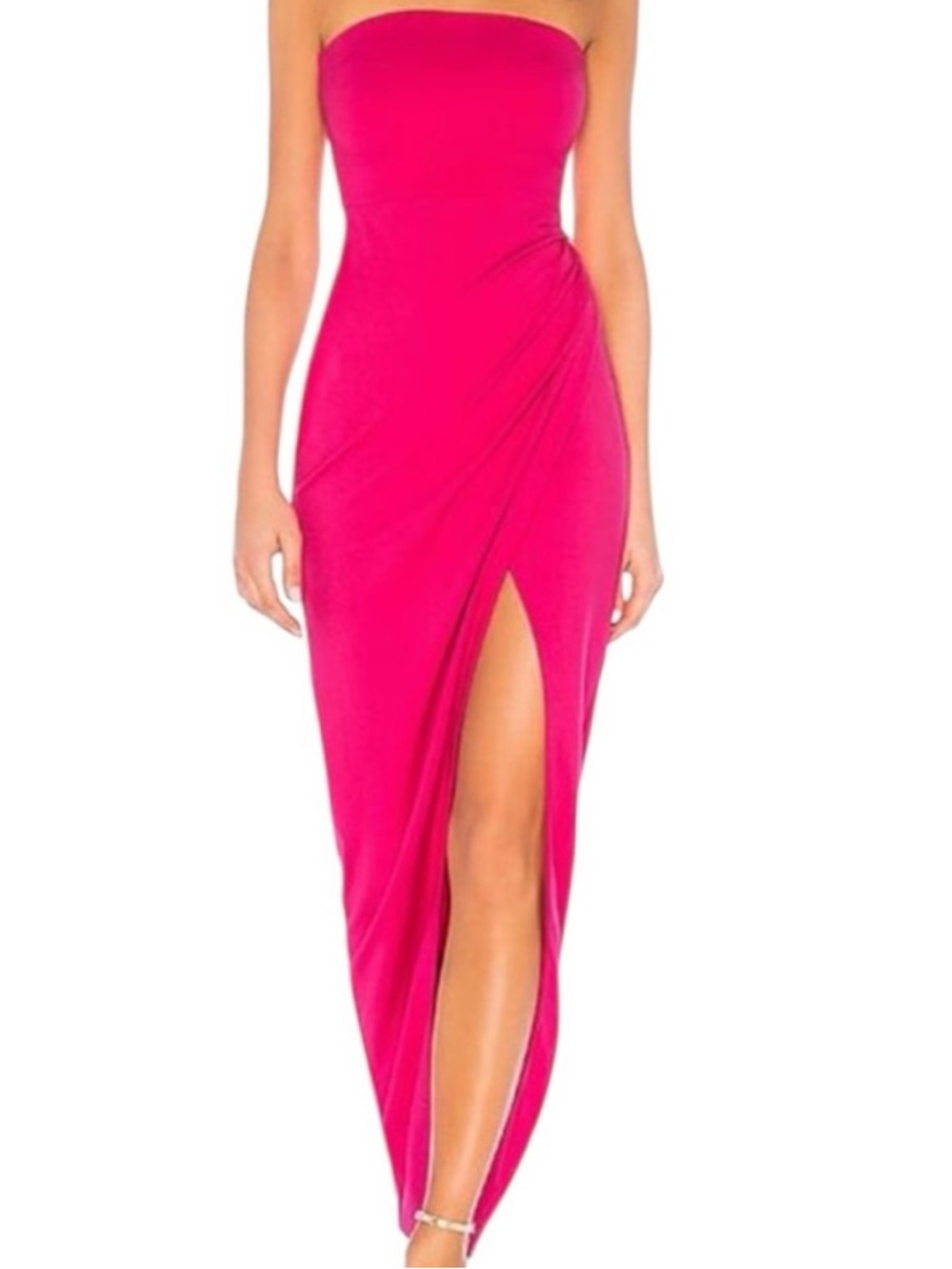 NBD lucilda gown formal maxi dress ruched fitted hot pink revolve size S - Picture 3 of 12